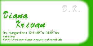 diana krivan business card